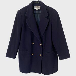 Mackintosh Women's Navy Double-Breasted Pea Coat